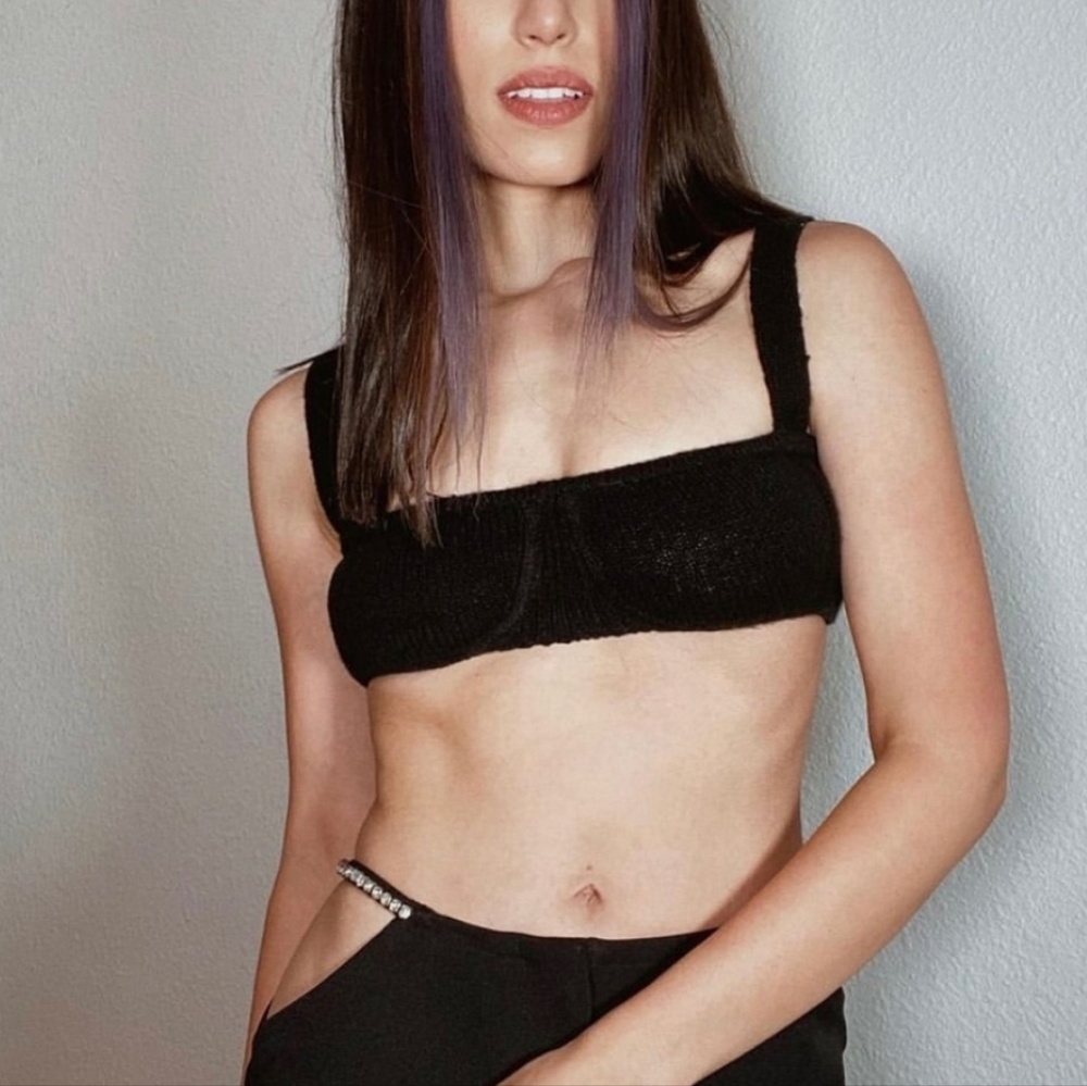 Danielle Bernstein Knit Black Bralette